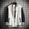 Autumn Jacket for Men Letter Print Streetwear Harajuku Baseball Uniform University Varsity Button Fly Coats Loose Patchwork Tops