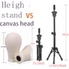 Wig Stand Canvas Block Head Wig Stand Holder Training Mannequin Head Display Styling Manikin Head för att göra peruker Hårförlängning 230809