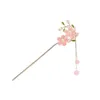 Hair Clips Chinese Flower Pins For Women Styling Sticks Alloy Chopsticks With Long Tassel Girls Accessories
