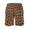Мужские шорты доски коричневые жирафы модные пляжные пляжные сухожилики животные животные мужчины быстро сухую спортивную фитнесу плюс короткие брюки