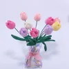 Decorative Flowers Innovative Artificial Rose Eye-catching Creative Knit Tulip Fake Flower Decor