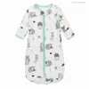 Pyjamas Baby Sleeping Sac 0-18 mois de long sommeil bébé un morceau pyjamas dessin animé sac de couchage anti-coup de pied Z230811