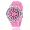 Wristwatches Glamorous Couple's Watch: Rhinestone LED Flash Round Quartz Silicone & More!