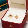 top quality dupe brand jewelry leopard stud earrings for women