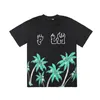 Designer Luxury Palmes Angels Camicia Uomo Donna Coconut Tree Coppia Maglietta a maniche corte Modello Inkjet Graffiti Lettera Stampa Moda Maglietta casual Mens T