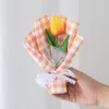 Fleurs décoratives cadeau faux bouquet de fleurs artificielles tulipe main tenant PU saint valentin professeur pour amoureux