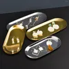 Jewelry Pouches Display Tray Stainless Steel Gold Dessert Plate Nut Fruit Cake Snack Kitchen Storage