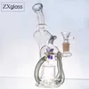 Glas kleurrijke windmolen Dab rig tornado recycler Hookah Bong Dikke helder glazen waterpijp koperen olieligingen pot met 14 mm gewrichtskom