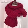 Scarves JulyPalette Thick Wool Solid Scarf Female Autumn Winter Thicken Warm Sweater Men Women Long Shawls Knitted 2023