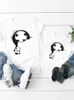 Familjsmatchande kläder Panda Casual Family Matching Outfits Women Kid Child Summer Mamma Mama Girl Boy Mother Tshirt tee t-shirt Klädkläder R230810