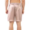 Mutande da uomo Pantaloncini a cinque punte in raso di seta da uomo Mutandine da boxer solide classiche larghe Pantaloni da spiaggia L-3XL Biancheria intima da uomo corta