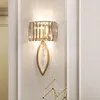 Applique De Luxe Noir Lampe De Chevet Simple Moderne Chambre Salon Tv Allée Entrée Cristal Led Éclairage Intérieur