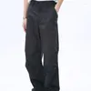 Men's Pants Fashion Oversized Wide-leg Casual High Street Solid Overalls Summer Thin Loose Paratrooper Trousers Male Clothes