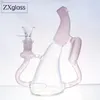 Glasrosa färg dab oljeriggar bägare bong ness monster stil rör av rökare bubblare mini glas vattenrör med 14 mm skål nagel