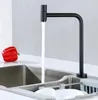 Robinets de cuisine SUS304 Argent Noir Robinet haut et froid simple robinet pivotant