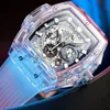 腕時計ファイオンウォッチ男女ブランドONOLA豪華な透明なプラスチック防水クォーツシリコン時計リロジェパラHOMBRE 230809