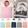 Pyjamas vinter baby sovsäck med stickat plysch foder filt lämplig för nyfödda barnvagnar tjocka och varma multifunktionella babytillbehör Z230811