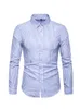 Men's Dress Shirts Fashion Stripe Shirts For Men Classic Long Sleeve Business Shirts Male Single Breasted Turn-Down Collar Basic Shirts Chic Tops 230809
