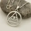 10Pc Antique Silver Evil Eye Alliage Pendentif Collier Pour Hommes Femmes Protection Lucky Gift T-013