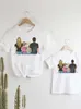 家族マッチ服ラブハッピータイムティーTシャツTシャツ家族マッチ衣装女性ママママ服女の子の子供キッド子供サマート服R230810