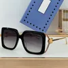 2023 Hot New Luxury Designer Brand Rectangular frame Sunglasses are made of dark brown injection molded plastic and shiny gold metal with Interlocking G cut-out G1324