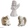 Obiekty dekoracyjne figurki żywiczne anioł ogrodowy figura unikalna skrzydlowana posąg dekoracji domowej kąt drzemki