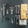 Bar-Werkzeuge, 113-teilig, Schwarz-Roségold-Mixer, Jigger, Metall, Barkeeper, Boston, Cocktail-Shaker, Getränke-Werkzeug-Set, Holzständer, Basis 230809