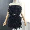 Women's Jackets The latest 100 natural Turkey Feather bra underwear Turkey Feather short skirt women's fur coat Turkey has thick feathers J0810