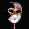 Kvinnliga män unisex venetian cosplay masker karneval mardi gras maskeradmask på en pinne halloween julfest fancy klänning hkd230810