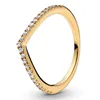 Band Rings Moments Gold Bone With Crystal Ring For Women 925 Sterling Silver Wedding Gift Fashion Jewelry