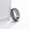 Anéis de cluster de fibra de carbono Dragon Spinner Ring para homens e mulheres giram livremente em aço de titânio vintage antiestresse Fidget jóias Anelli