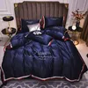 Bedding sets Luxury Sets Pink Grey White Rayon Embroidery Sheet Quilt Pillowcase Comfortable Soft Fluffy King Queen 4pcs 230809