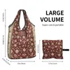 Shopping Bags Kawaii Printed Bohemia Ethnic Antique Persian Carpet Tote Portable Shoulder Shopper Tribal Rug Style Handbag