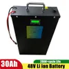 48V 30AH Li ion13s Batterispack 54.6V E-cykel Electric Bicycle Battery Scooter med 50a urladdning BMS med laddare