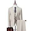 Mäns kostymer blazers jacka väst byxor boutique ren färg herr affär formell kostym trepiece set brudgum bröllop klänning kostym homme de luxe 230809