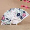 Chinese Style Products Chinese Style Retro Flower Painting Folding Fan Faux Silk Handheld Fan Wedding Party Dance Fan Props Home Crafts Decorations R230810