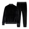 Suits-survêtements masculins 2023 Nouvelle homme Tracksuits 2 pièces Sweatshirts Pantalon Swerigan Cardigan Winter Golden Velvet Set Set Husbands Casual Sport Vêtements J230810