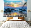 Tapestries Ocean Sunset Tapestry Tropical Coastline Landscape Wall Hanging Sea Beach Wave Tapestries Vägg filt Tyg hem sovrum dekor R230810