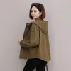 Women's Trench Coats Windbreaker Ladies Short Jacket Korean Big Size Loose Fashion Hooded Coat 2023 Spring Autumn Casual Outerwear