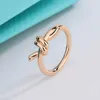 Brand Charm Gu Ailings Same Knot Ring Womens S925 Sterling Silver Design Diamond Luxuria semplice Inlay