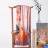 Scarves Fashion 3D Oil Painting Cashmere Scarf Women Winter Warm Van Gogh Painting Tassel Scarves Designer Luxury Long Print Wraps Shawl 230810