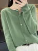 Women s Knits Tees Aliselect Long Sleeve Women Knitwear Cashmere Knit 100 Pure Merino Wool Spring Autume O Neck Top Cardigan Sweater Clthing Coat 230809