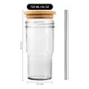 Amazn Products Diy Oz Transparent Sublimation Travel Car Glass Juice Cold Brew Coffee Tumbler Mugg med bambu lock a