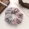 Candy Color Large Intestine Ring Sweet Girls Horsetail Hairbands Rope Headdress Ins Fashion Patchwork Plush Headrope Elastic Rope Loop ZZ