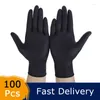 Disposable Gloves 100pcs Waterproof Kitchen Nitrile Food Grade Thicker Black Powder Latex Free Exam