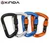 Rock Protection Xinda Professional Safety Auto Carabiner Multicolor 25KN Climbing Rock Buckle Aluminium Eloy Hook Mountaineer Equipment HKD230810