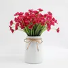 Fleurs décoratives fleur artificielle soie 5 têtes printemps herbe chambre maison noël décor mariage Arrangement accessoires plantes