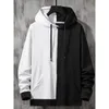 Men's Hoodies Sweatshirts Men Two Tone Drawstring Detail Pocket Sweatshirt 230809