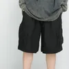 Men's Shorts Fashion Half-zipper Slit Functional Hip-hop Loose-fitting Causal High Street Tooling Five-point Pants Male Clothes