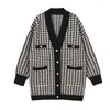 Women's Knits 2023 Plaid Cardigans特大のセーター